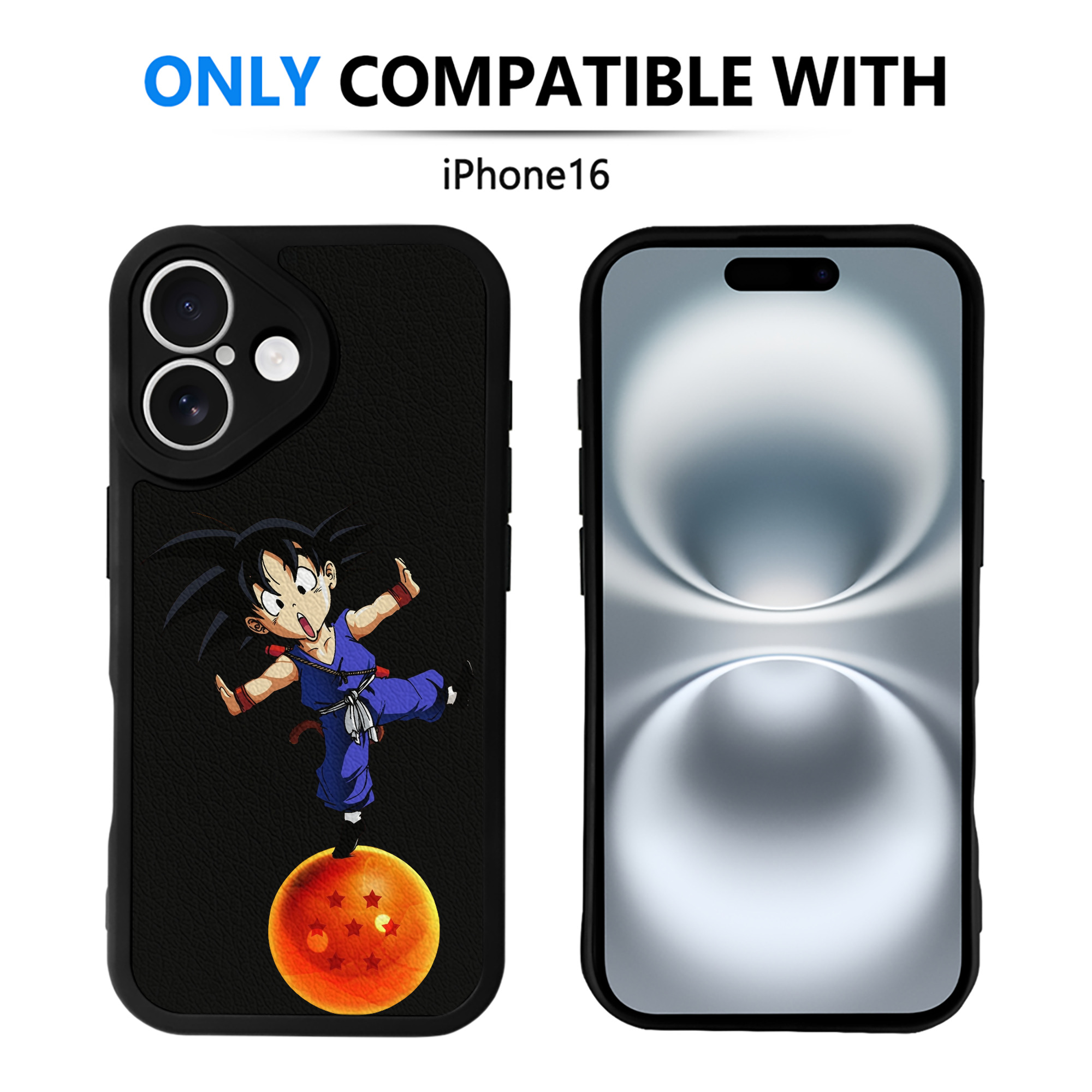 （画像用） ドラゴンボール 孫悟空（そん ごくう）Son Goku カカロット DRAGON BALL Kakarotto 【iPhone 16シリーズ対応】シリコンスマホケース（レザー調） 材質：シリコン
